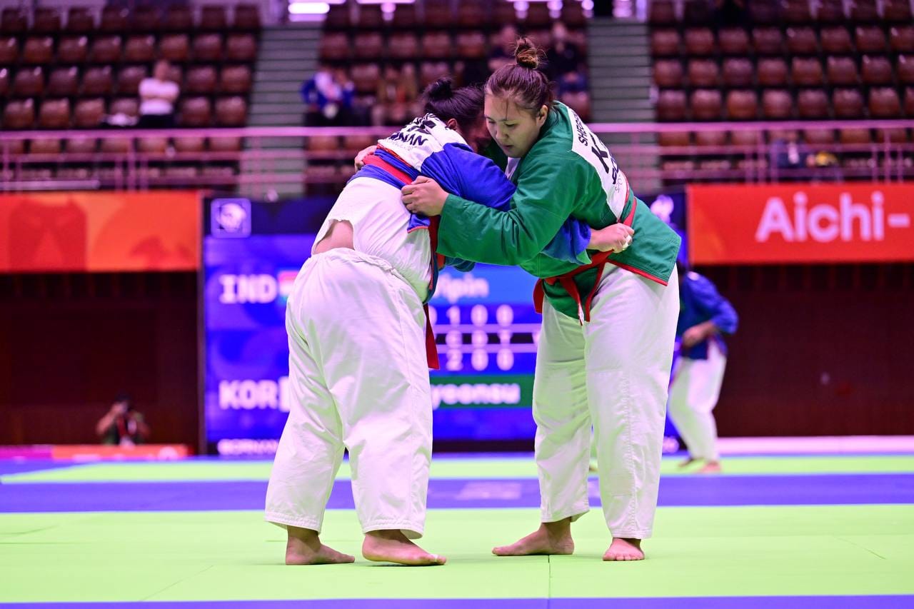 Арайлым Шегенова на соревнованиях по курашу на Азиатских играх